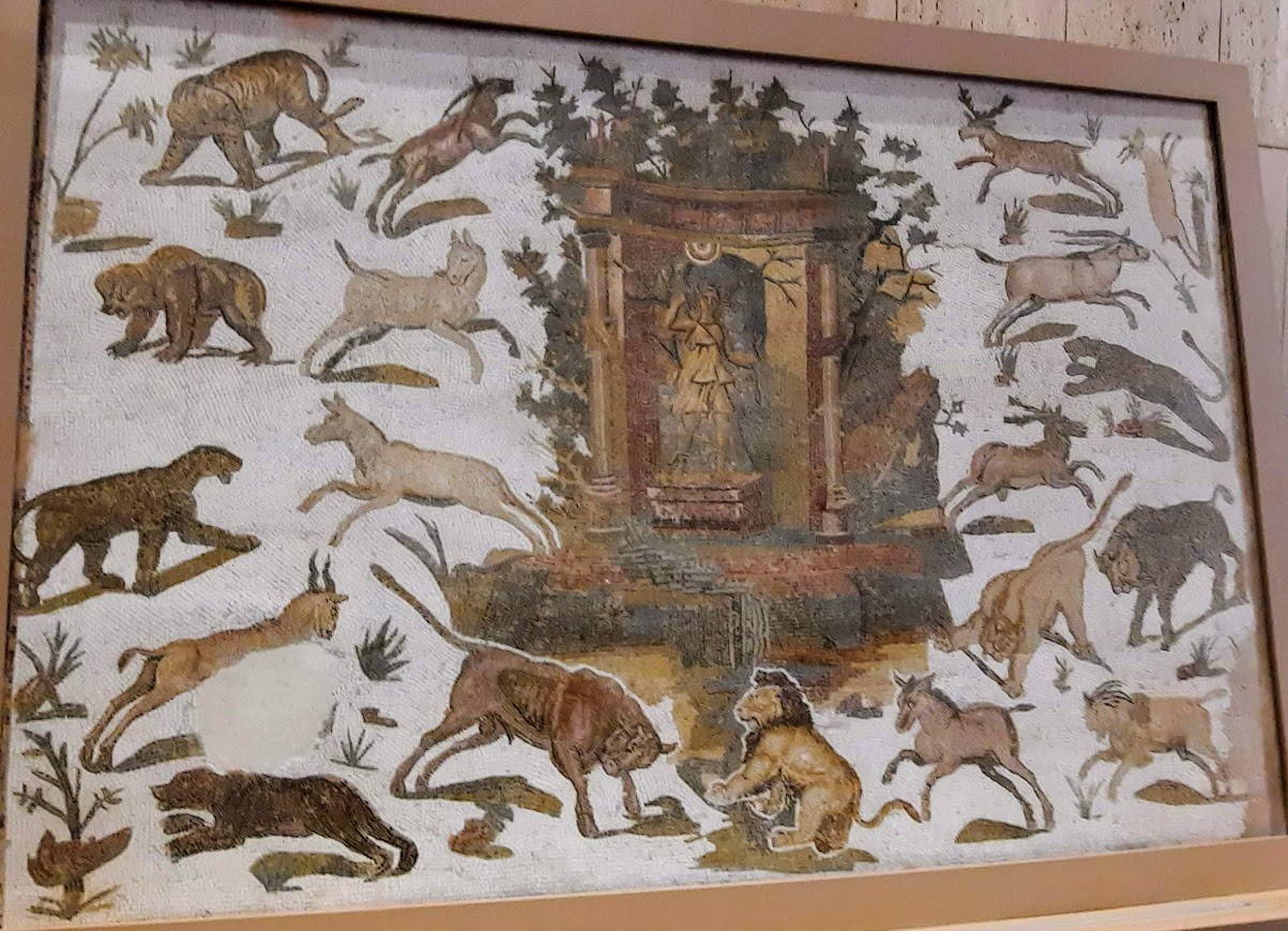 "Diane chasseresse", mosaïque romaine - Donation de la Tunisie en 1972